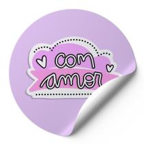 120 Etiquetas Auto Colante Adesivos Redondos Com Amor Fundo Roxo AD317 120 Etiquetas Auto Colante Adesivos Redondos Com Amor Fundo Roxo AD317