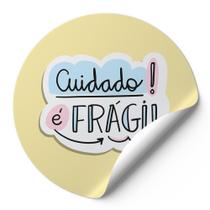 120 Etiquetas Auto Colante Adesivos Redondos Cuidado É Frágil Fundo Amarelo AD00431 120 Etiquetas Auto Colante Adesivos Redondos Cuidado É Frágil Fundo Amarelo AD00431