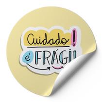 120 Etiquetas Auto Colante Adesivos Redondos Cuidado É Frágil Fundo Amarelo AD00439 120 Etiquetas Auto Colante Adesivos Redondos Cuidado É Frágil Fundo Amarelo AD00439