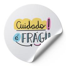 120 Etiquetas Auto Colante Adesivos Redondos Cuidado É Frágil Fundo Branco AD00451 120 Etiquetas Auto Colante Adesivos Redondos Cuidado É Frágil Fundo Branco AD00451