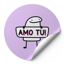 120 Etiquetas Redondas Adesivos Para Cliente Meme Bentô Dia Dos Namorados Amo Tu Fundo Lilás AD00395