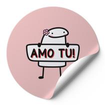 120 Etiquetas Redondas Adesivos Para Cliente Meme Bentô Menina Dia Dos Namorados Amo Tu Rosa Nude AD00390