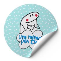 120 Etiquetas Redondas Adesivos Para Cliente Meme Bentô Um Mimo Para Tu Fundo Azul Turquesa Bolinhas Brancas AD00232 120 Etiquetas Redondas Adesivos Para Cliente Meme Bentô Um Mimo Para Tu Fundo Azul Turquesa Bolinhas Brancas AD00232