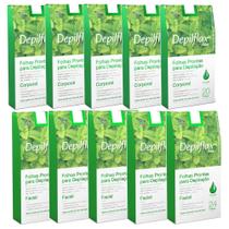 120 folhas facial +100 folhas corporal hortelã depilação depilflax 120 folhas facial +100 folhas corporal hortelã depilação depilflax