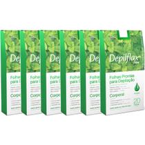 120 Folhas Prontas Depilação Corporal Depilflax Hortelã 120 Folhas Prontas Depilação Corporal Depilflax Hortelã