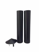 1,20 m de duto preto de 230 mm de diâmetro com chapéu chinês