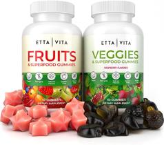 (120 mastigáveis) Suplemento de frutas e vegetais Gummies Etta Vita (120 mastigáveis) Suplemento de frutas e vegetais Gummies Etta Vita