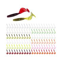 120 Peças De Iscas Macias De 4cm 04g, Iscas De Pesca De Plástico E Silicone, Worm Moggot Grub,