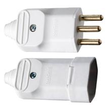 120 Plug Macho + 120 Tomada Femea 3 Pinos 20a Prensa Branco