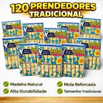 120 prendedores de madeira ÁGUIA BRANCA tamanho tradicional ENVIO IMEDIATAMENTE