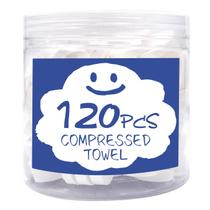 120 toalhas comprimidas descartáveis mini portáteis