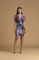 121423h219m vestido bluse estampado com passante de metal