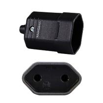 125 Plugue Plug Tomada Femea 2 Pinos 10a Preto Margirius