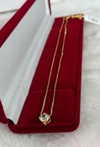 1251678 Gargantilha Ponto De Luz Zircônia 6mm Folheado A Ouro 18k 1251678 Gargantilha Ponto De Luz Zircônia 6mm Folheado A Ouro 18k