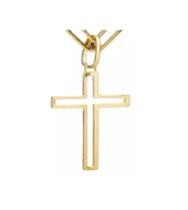 126243 Pingente Masculino Cruz De Ouro 18k Grande