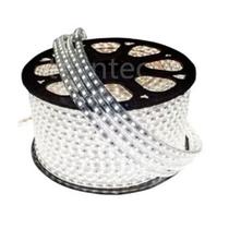 127v mangueira de led 5050 chata 100m branco frio + 3 adaptador