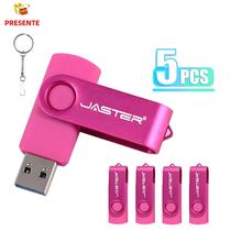 128GB 64GB 32GB 16GB 5 PCS USB Flash Drive Memory Stick Portátil Com Chaveiro Presente Criativo