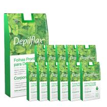 12cx Folhas Prontas Depilação Corporal Depilflax Hortelã 20u