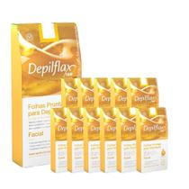 12cx Folhas Prontas Depilação Facial Depilflax Natural 24un