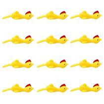 12pcs Funny Laugh Rubber Chicken Stretchy Flying Turkey Finger Birds Sticky Fidget Toy For Kids Adults