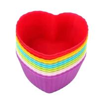 12pçs Molde De Silicone Para Muffin, Cupcake, Torta Redonda, Copo De Pudim, Bolo Cozido No Vapor,