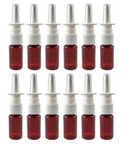 12PCS plástico marrom nasal spray frascos - recarregável pulverizadores de névoa fina cosméticos maquiagem perfume recipiente de armazenamento (20ml)