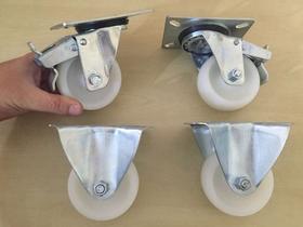 (12pçs) Rodizio Placa 3pol. Nylon (6 Fixo + 6 Girat. Freio) (12pçs) Rodizio Placa 3pol. Nylon (6 Fixo + 6 Girat. Freio)