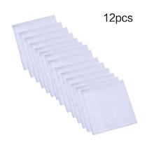 12Pcs/Set 40x40cm Homens Mulheres Lenços de Algodão Puro Hankies Jacquard Toalha Quadrada de Bolso Listrada PINTURA DIY