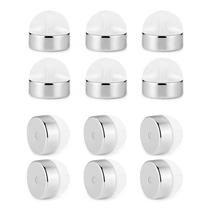 12Pcs/set Brinco Backs Silicone Flat Brinco Costas para Garanhões Post Clear Silver Gold Comfort Brinco Costas para Brinco - Prata