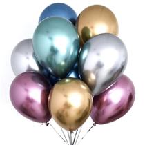 12un. Balões Grandes Metálicos 12 Polegadas Diversas Cores - Neoimp
