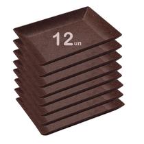 12un Petisqueira travessa Retangula 24cm servi Marrom Escuro