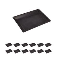 12un Petisqueira travessa Retangular 24cm Preto