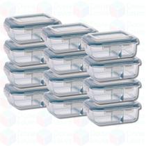 12un Pote Hermético com Divisória Fitness Marmita 640ml