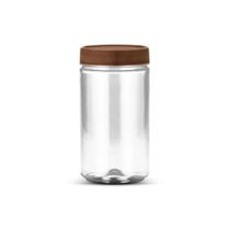 12un Pote Multiuso Plástico Bazar 1100ml com Tampa Amadeirado G1119 Galvanotek