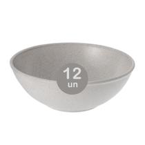 12un Tigela bowl 1lt salada petiscos Cinza Petra 18,5cm