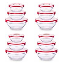 12un Tigela Vidro com tampa 3 tamanhos pote vasilha comida 12un Tigela Vidro com tampa 3 tamanhos pote vasilha comida