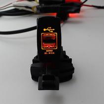 12v 24v Car Auto Barco Acessório Laranja Led Dual Usb Charger Power Adapter