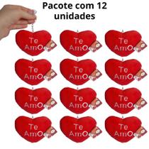 12x Chaveiro Pelúcia Coração Te Amo Namorado Dia das Mães Lembrancinha 12x Chaveiro Pelúcia Coração Te Amo Namorado Dia das Mães Lembrancinha