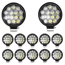 12x Farol De Milha 14 Led 42w 12v/24v Redondo Off-road 6000k 12x Farol De Milha 14 Led 42w 12v/24v Redondo Off-road 6000k