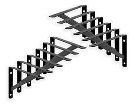 12x Suporte Mão Francesa Forte P/ Prateleira 40cm - Preto