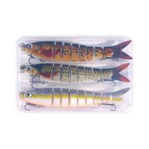 13.5cm 19g Multi Articulado Isca De Pesca 3 Pçs Afundamento Lento Biônico 8 Segmentado Oscilação