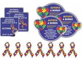 13 Adesivos Coloridos Laço Símbolo Autista Para Carro Pcd 13 Adesivos Coloridos Laço Símbolo Autista Para Carro Pcd