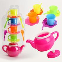13 peças Simulation Kid Tea Party Kettle Cup Saucer Spoon Pr