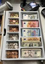 130250 Bandeja porta Notas e Moedas Dinheiro Cédulas Cinza 11 divisórias