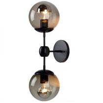 13CM Forjado Ferro Duplo Cabeça Vidro Lâmpada de Parede, 220V E27 Café Loja Creative American Industrial Retro Wall Lamp, Preto Sem Lâmpada