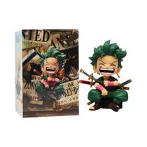 13cm One Piece Anime Figuras De Ação Sentadas Luffy Sanji Zoro Kawaii Estatueta Ornamentos De Carro