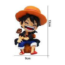 13cm One Piece Monkey D Luffy Roronoa Zoro Anime Figura Kawaii Q Figural Nendoroid PVC Modelo