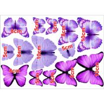 14 borboletas em papel arroz 3 modelos com 3 medidas - RECORTADA