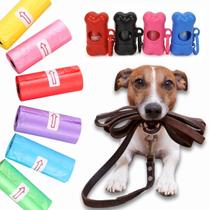 14 Rolinhos de Saco Higiênico Pet com 1 Suporte de Ossinho Para Passeio