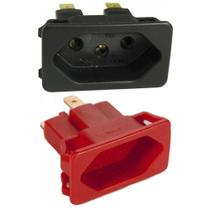14 Tomada Fêmea Embutir Tpa2-3 Vermelho Preto 3 Pinos Painel Aparelhos Margirius